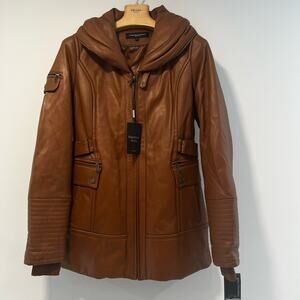 NWT Christian Reed Leather Long Aviator Jackcet Medium